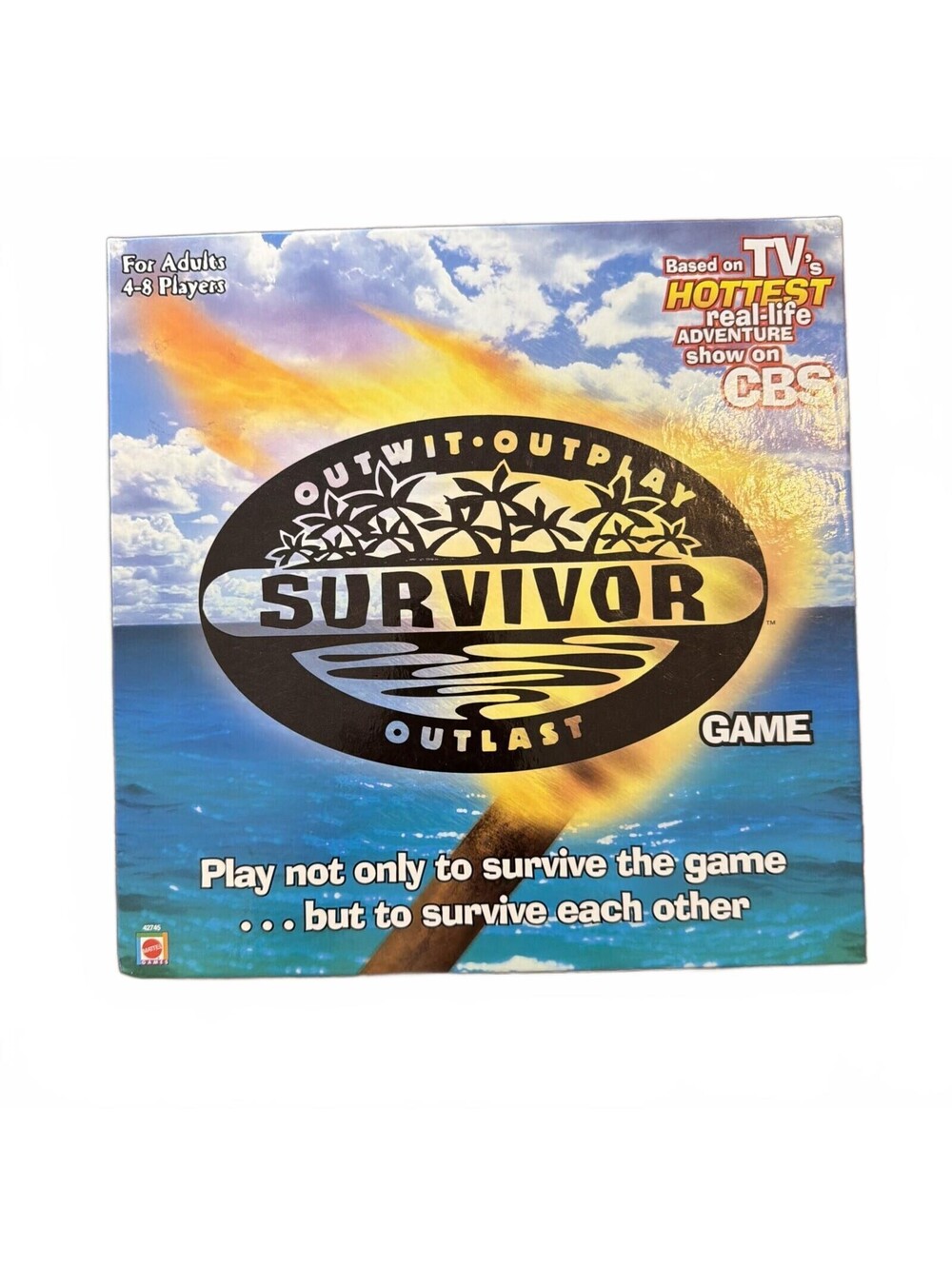 Survivor Outwit Outplay Outlast Board Game 2000 Mattel Open Box Unplayed Vintage